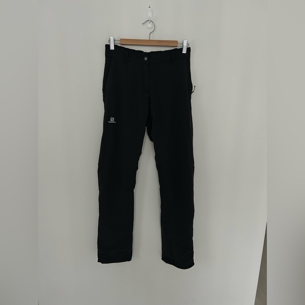Salomon Trail Hiking Pants Mens Small Black Softshell Outdoor Climbing Tech